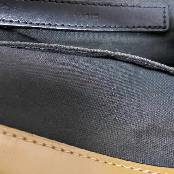 VASIC Mustard Yellow Leathef cUbED Tote Bag - Picture 13 of 15